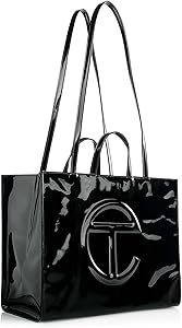 TELFAR Large Shopping Bag - Black Patent: Handbags: Amazon.com